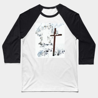 Cross in the Snow Baseball T-Shirt